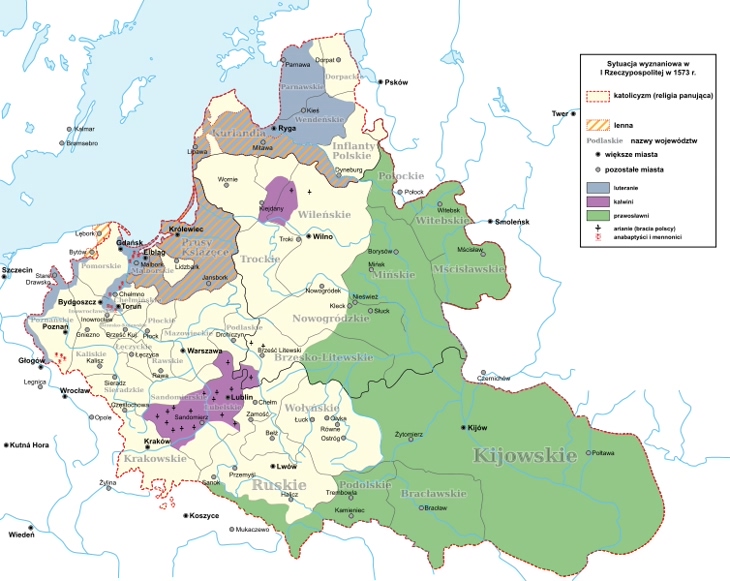 Mapa reformacji w Polsce